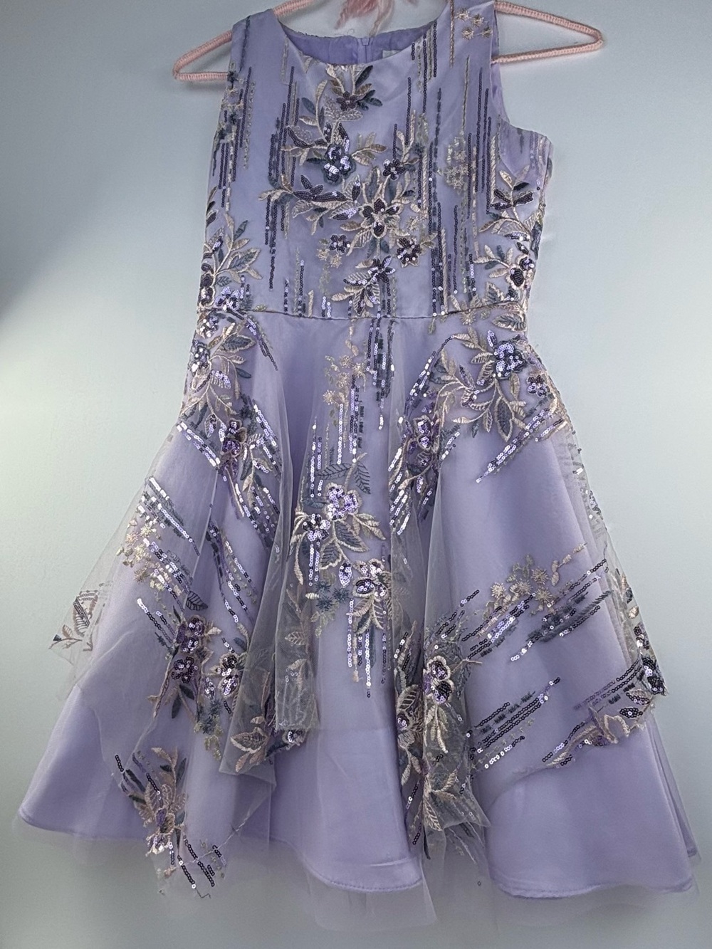 Rare Editions Lavender Floral Sequin Party Dress size 16
